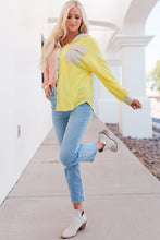 Load image into Gallery viewer, Double Take Contrast Long Sleeve Hooded Shirt