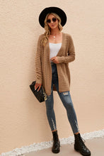 Load image into Gallery viewer, Openwork Horizontal Ribbing Open Front Cardigan