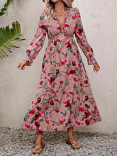 Load image into Gallery viewer, Floral Frill Trim V-Neck Maxi Dress