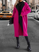 Load image into Gallery viewer, Collared Neck Buttoned Longline Coat