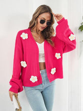 Load image into Gallery viewer, Floral Open Front Long Sleeve Cardigan