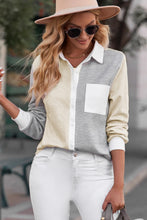 Load image into Gallery viewer, Color Block Curved Hem Shirt
