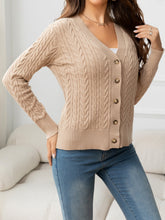 Load image into Gallery viewer, Brighter Day Cable-Knit Buttoned Knit Top