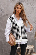 Load image into Gallery viewer, Houndstooth Button Front Sweater Vest