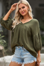Load image into Gallery viewer, Dropped Shoulder V-Neck Blouse