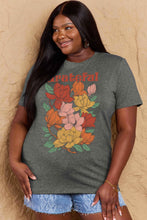 Load image into Gallery viewer, GRATEFUL Flower Graphic Cotton T-Shirt