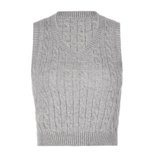 Load image into Gallery viewer, Cable-knit V-Neck Sweater Vest
