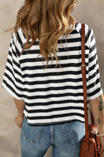 Load image into Gallery viewer, Striped Round Neck Raglan Sleeve T-Shirt