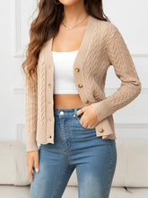 Load image into Gallery viewer, Brighter Day Cable-Knit Buttoned Knit Top