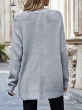 Load image into Gallery viewer, Cutout V-Neck Rib-Knit Sweater