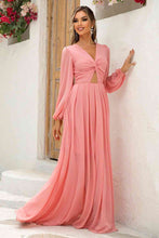 Load image into Gallery viewer, Twist Front Cutout Long Sleeve Dress