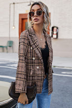 Load image into Gallery viewer, Forever Autumn Plaid Buttoned Blazer