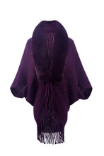 Load image into Gallery viewer, Fringe Detail Long Sleeve Ribbed Poncho