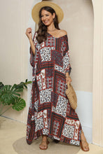 Load image into Gallery viewer, Printed V-Neck Split Maxi Dress