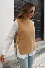 Load image into Gallery viewer, Ribbed Mock Neck Sleeveless Sweater Vest