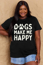 Load image into Gallery viewer, DOGS MAKE ME HAPPY Graphic Cotton T-Shirt