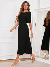 Load image into Gallery viewer, Round Neck Cutout Half Sleeve Dress