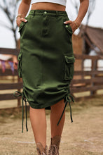 Load image into Gallery viewer, Elegant Drawstring Denim Cargo Skirt