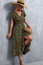 Load image into Gallery viewer, Floral Surplice Neck Tied Midi Dress