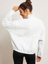 Load image into Gallery viewer, Half Zip Dropped Shoulder Sweatshirt