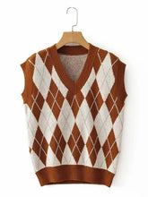 Load image into Gallery viewer, Geometric V-Neck Sweater Vest