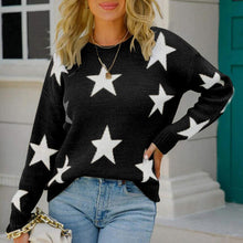 Load image into Gallery viewer, Star Pattern Round Neck Sweater
