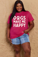 Load image into Gallery viewer, DOGS MAKE ME HAPPY Graphic Cotton T-Shirt