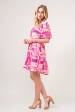 Load image into Gallery viewer, Flor Color Block Puff Sleeve Dress