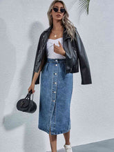 Load image into Gallery viewer, Faye Button Down Denim Skirt