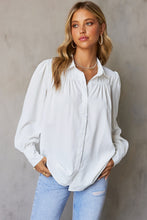 Load image into Gallery viewer, Gathered Detail Puff Sleeve Shirt