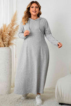 Load image into Gallery viewer, Plus Size Long Sleeve Hooded Maxi Dress