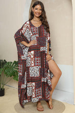 Load image into Gallery viewer, Printed V-Neck Split Maxi Dress