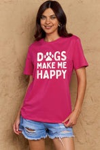 Load image into Gallery viewer, DOGS MAKE ME HAPPY Graphic Cotton T-Shirt