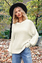 Load image into Gallery viewer, Round Neck Lantern Sleeve Sweater
