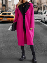 Load image into Gallery viewer, Collared Neck Buttoned Longline Coat