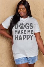 Load image into Gallery viewer, DOGS MAKE ME HAPPY Graphic Cotton T-Shirt