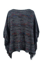 Load image into Gallery viewer, Round Neck Fringe Detail Sleeve Poncho