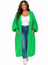 Load image into Gallery viewer, Rhonda Letter Dropped Shoulder Long Sleeve Cardigan
