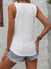 Load image into Gallery viewer, Eyelet V-Neck Wide Strap Tank
