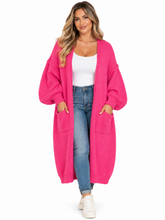 Load image into Gallery viewer, Rhonda Letter Dropped Shoulder Long Sleeve Cardigan
