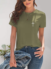 Load image into Gallery viewer, Cross Graphic Round Neck T-Shirt
