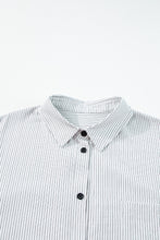 Load image into Gallery viewer, Pocketed Striped Collared Neck Long Sleeve Shirt
