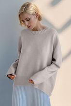 Load image into Gallery viewer, Round Neck Dropped Shoulder Sweater
