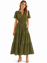 Load image into Gallery viewer, Marley Short Sleeve Tiered Midi Dress
