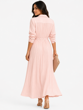 Load image into Gallery viewer, Tarah Textured Button Down Long Sleeve Maxi Dress
