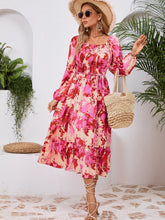 Load image into Gallery viewer, Coral Long Sleeve Midi Dress
