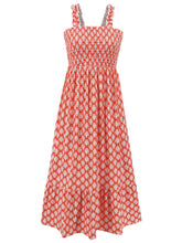 Load image into Gallery viewer, Smocked Printed Square Neck Sleeveless Dress
