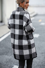 Load image into Gallery viewer, Plaid Dropped Shoulder Cardigan with Pocket
