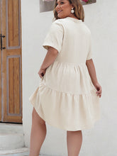 Load image into Gallery viewer, Natalie Lace Detail Notched Short Sleeve Dress
