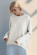 Load image into Gallery viewer, Round Neck Dropped Shoulder Sweater
